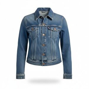 AG Jeans Women's Denim Jacket Size‎ S Small Basic Med Wash Made in USA